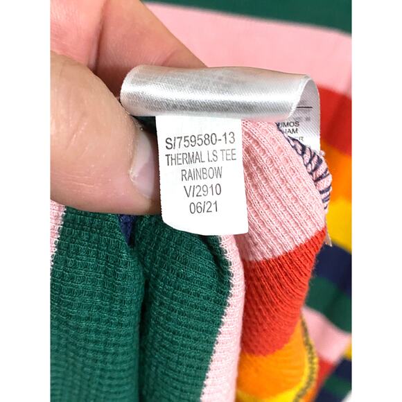 Old Navy Rainbow Striped Thermal Long Sleeve Shirt Womens 4X Colorful Retro Y2K - Picture 6 of 6